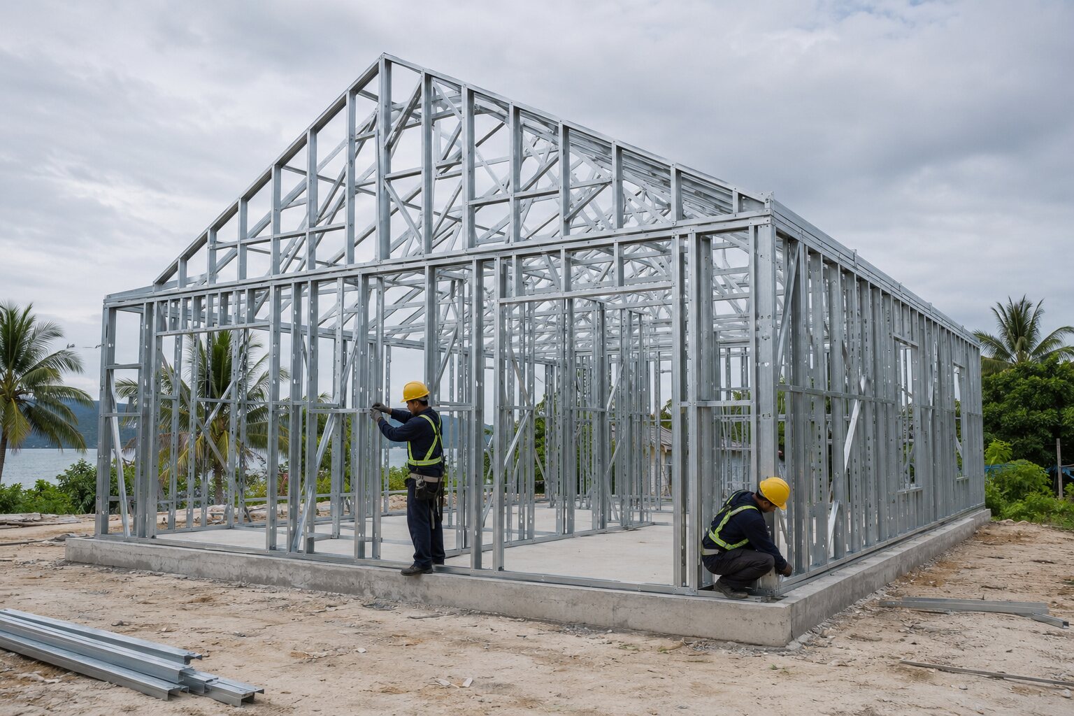 Thi công hệ khung thép nhẹ G550