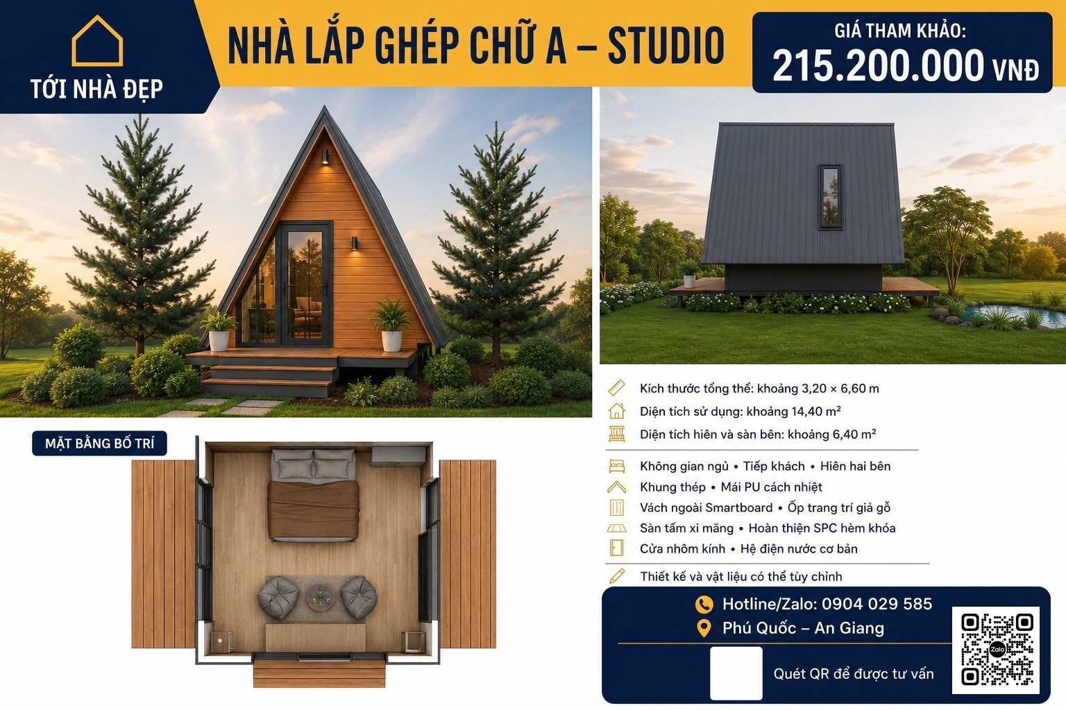 Thiết kế nhà lắp ghép Phú Quốc có hiên và không gian nghỉ dưỡng