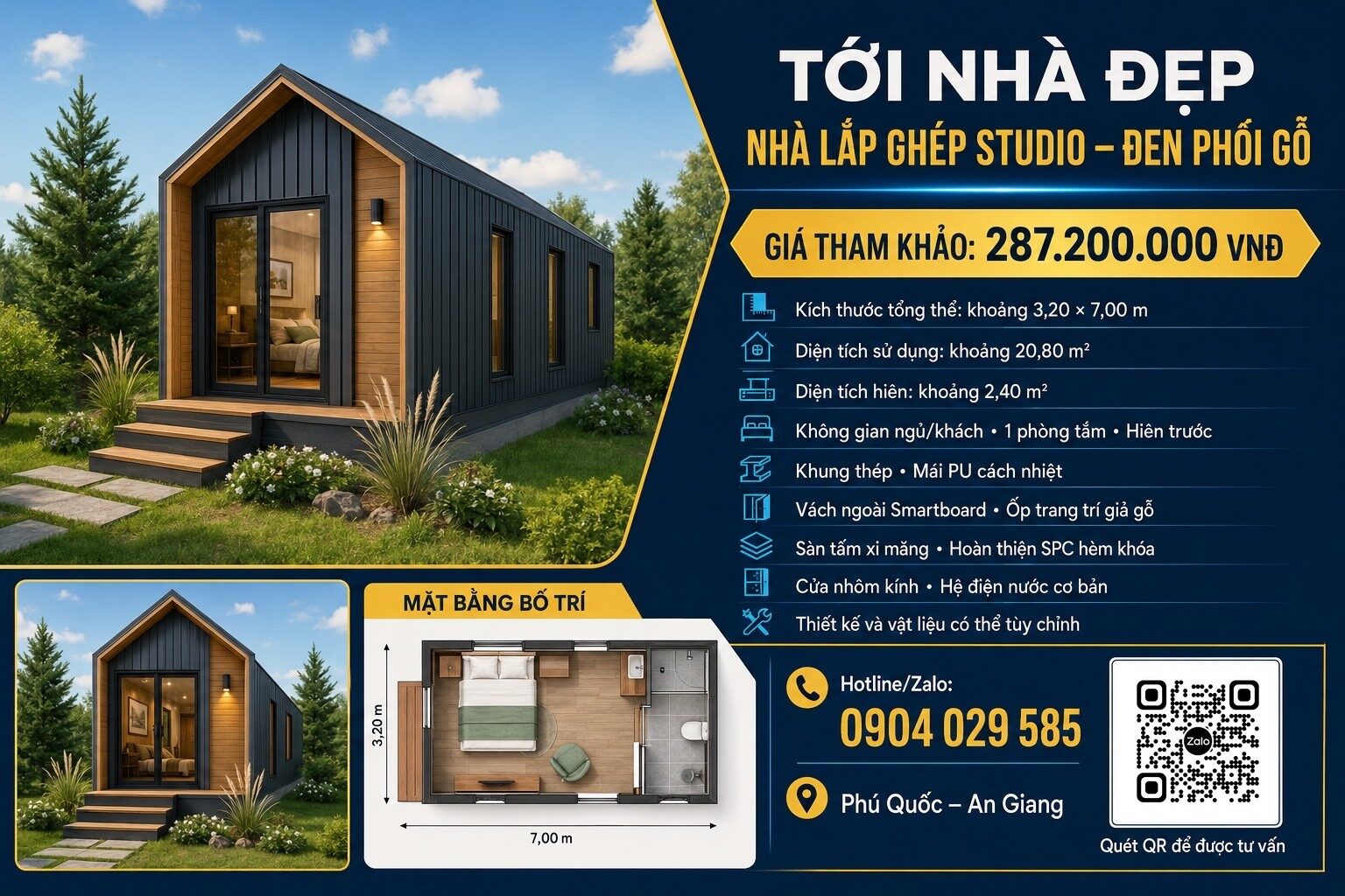 Bungalow lắp ghép Phú Quốc dùng vật liệu phù hợp khí hậu biển